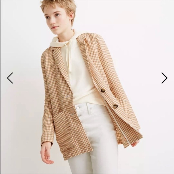 Madewell Jackets & Blazers - Madewell Linen Dorset Blazer in Gingham Check Plaid size S